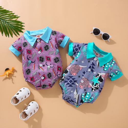 Cotton Slim Crawling Baby Suit printed leopard PC