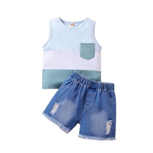 Katoen De Kleding reeks van de jongen tanktop & Broek Lappendeken Anderen meer kleuren naar keuze Instellen
