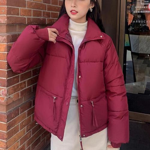 Polyester Women Parkas & loose & thermal & with pocket PC
