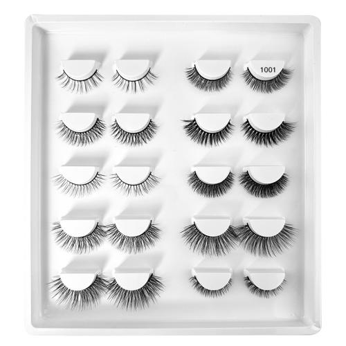 Chemical Fiber False Eyelashes ten piece black Set