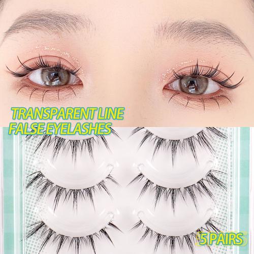 Artificial Fibre False Eyelashes five piece black Set