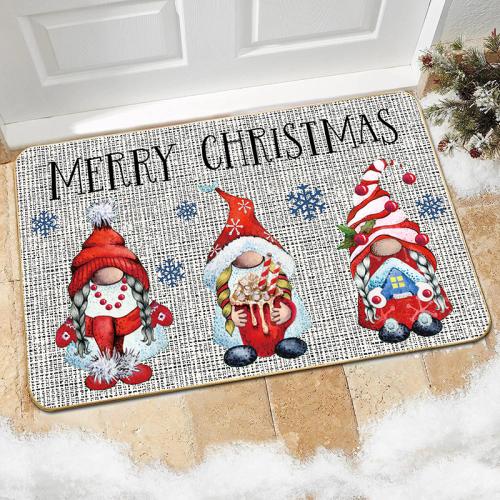 Polyester Absorbent Floor Mat christmas design & anti-skidding printed PC