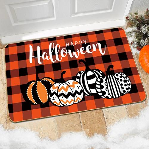 Polyester Absorbent Floor Mat Halloween Design & anti-skidding printed PC