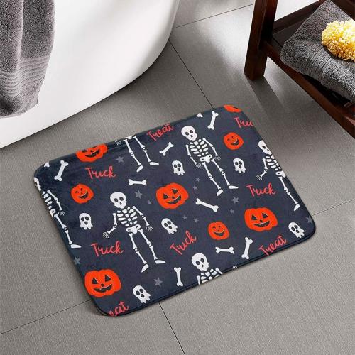Flannel Absorbent Floor Mat Halloween Design & washable PC