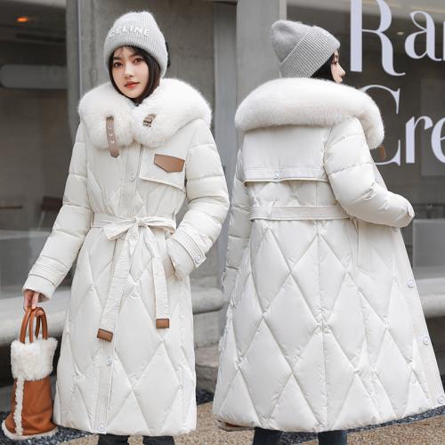 Plush & Polyester With Siamese Cap & Plus Size Women Parkas mid-long style & thermal & with pocket Plush PC