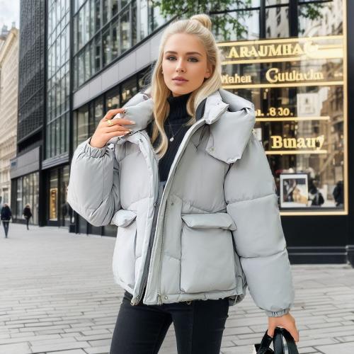 Polyester windproof Women Parkas thicken & thermal Solid PC