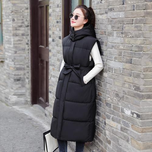 Polyester long style Women Vest slimming & thermal & with pocket Solid PC