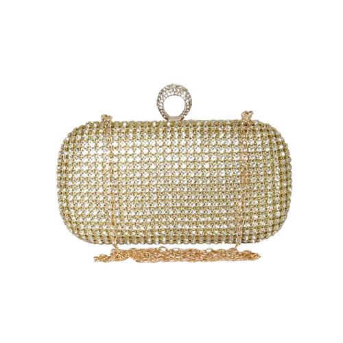 Metal & Polyester Easy Matching Clutch Bag with chain & with rhinestone PC