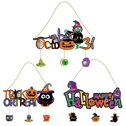 De madera Adornos de Halloween, patrón diferente para la elección, trozo