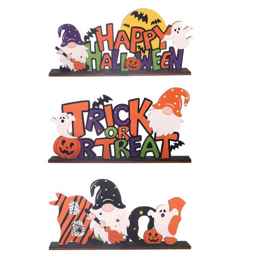 De madera Adornos de Halloween, patrón diferente para la elección, trozo