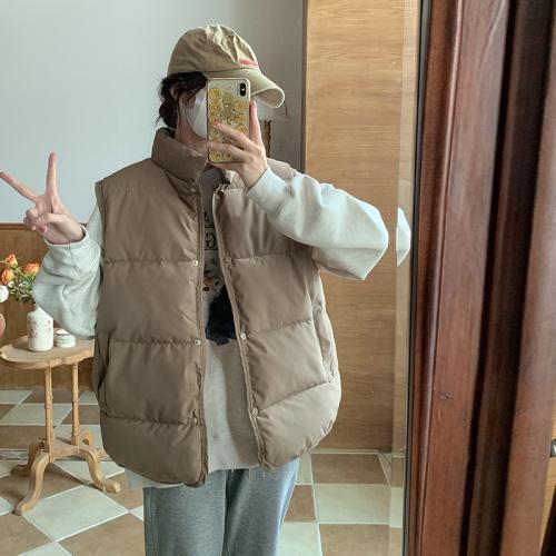 Polyester Women Vest & loose & thermal & with pocket PC