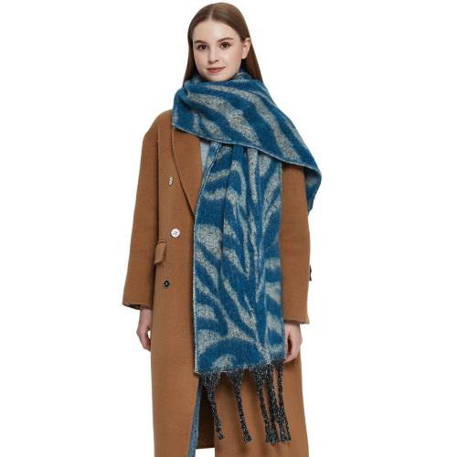 Polyester Easy Matching Women Scarf thicken & thermal printed striped PC