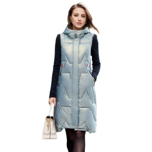 Polyester long style & Plus Size Women Winter Vest & loose & thermal Solid PC