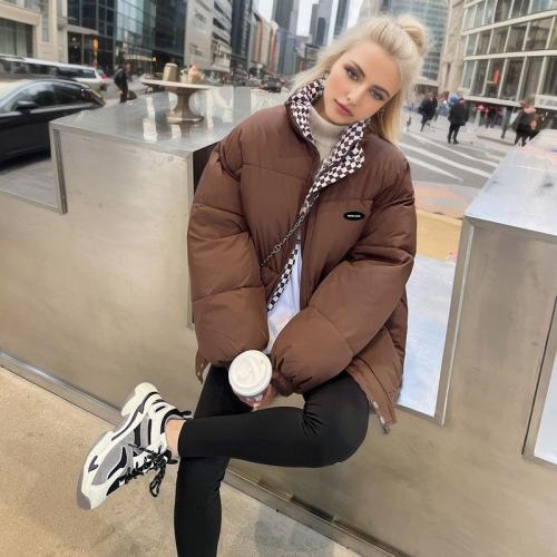 Polyester windproof Women Parkas thicken & thermal Solid PC
