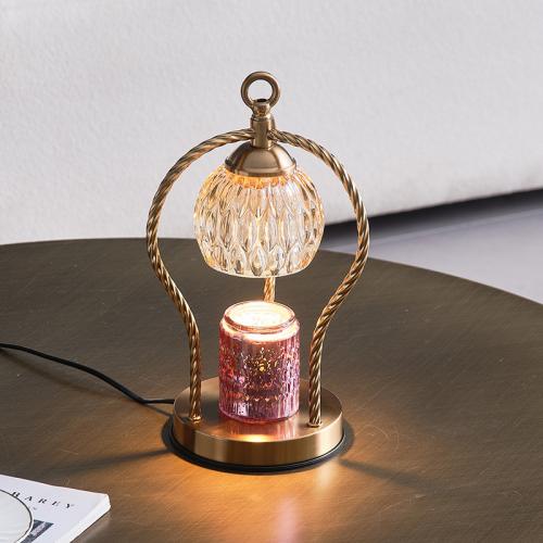 Glass & Iron adjustable light intensity Fragrance Lamps different power plug style for choose & durable red copper color PC