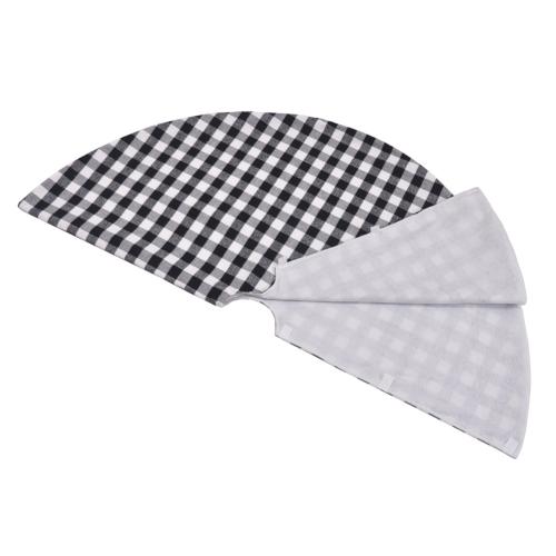 Lijm gebonden stof Kerstboom rok Plaid wit en zwart stuk