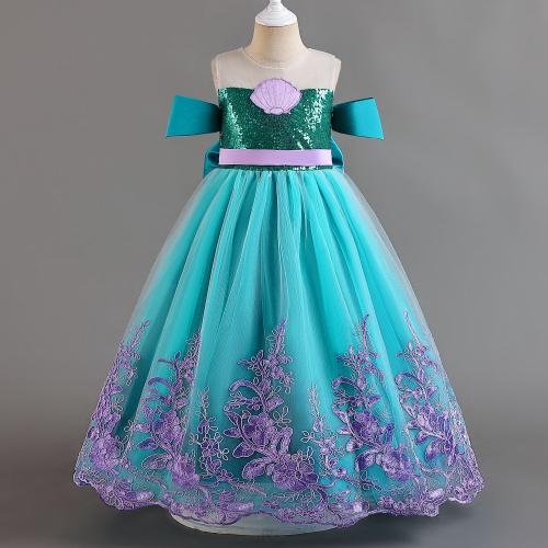 Polyester Robe d’une seule pièce de fille Brodé Floral plus de couleurs pour le choix pièce