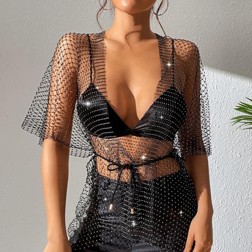 Nylon Noční klub s krátkým rukávem Top Nero kus