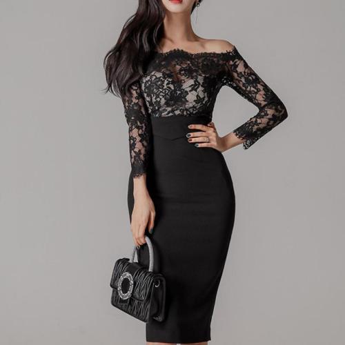 Polyester Slim Sexy Sheath Dress PC