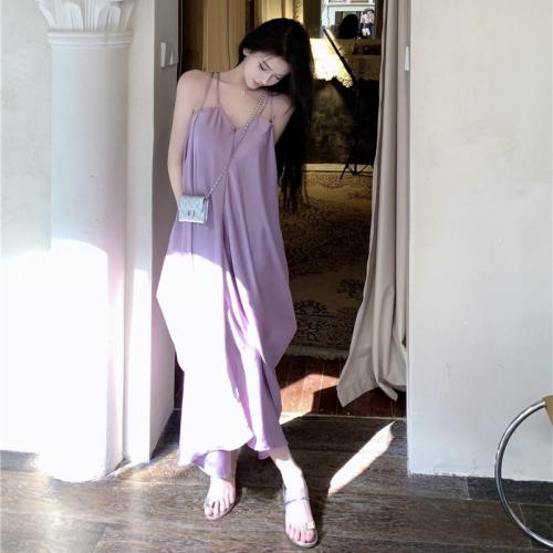 Polyester Slip Dress & loose purple PC
