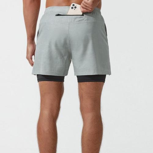 Polyester Quick Dry Men Cargo Shorts & fake two piece & anti emptied PC