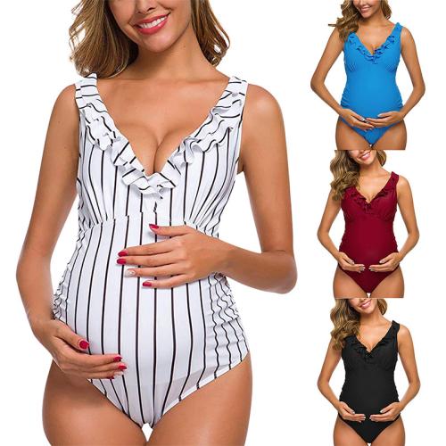 Polyamide Plus Size Maternity One-piece Swimsuit backless & padded PC