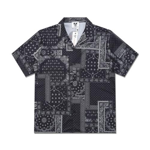 Polyester Men Short Sleeve Casual Shirt & loose printed PC