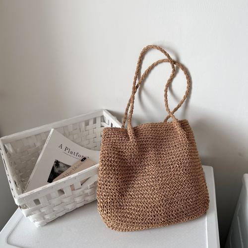 Paper Rope Beach Bag & Easy Matching Woven Shoulder Bag large capacity Polyester PC