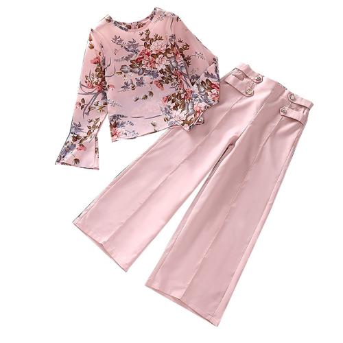 Polyester De Kleren reeks van het meisje Broek & Boven Afgedrukt Anderen meer kleuren naar keuze Instellen