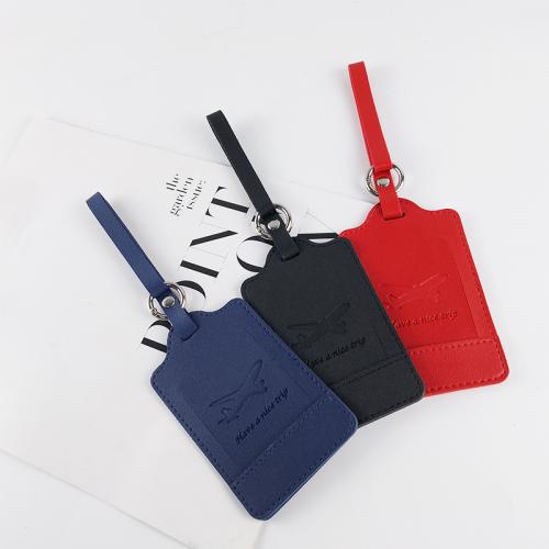 PU Leather Luggage Label Tag portable Plane Pattern PC