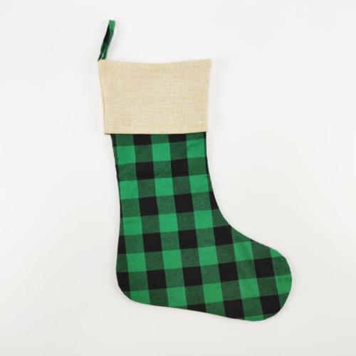 Toile Chaussettes de décoration de Noël Plaid plus de couleurs pour le choix pièce
