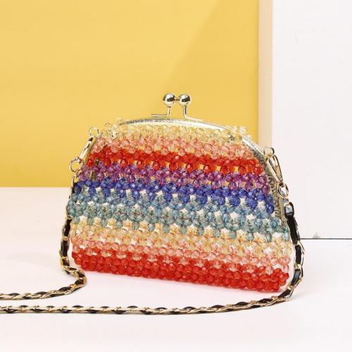 Acrylic Handmade Crossbody Bag with chain multi-colored PC