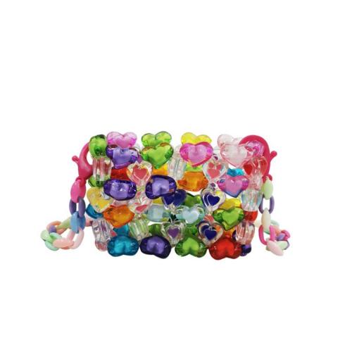 Acrylic Handmade Crossbody Bag Mini multi-colored PC