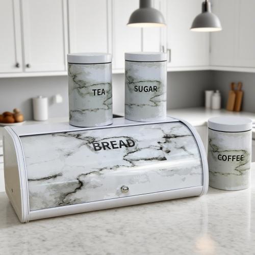 Galvanized Iron Food Storage Container Box dustproof & four piece printed letter Set