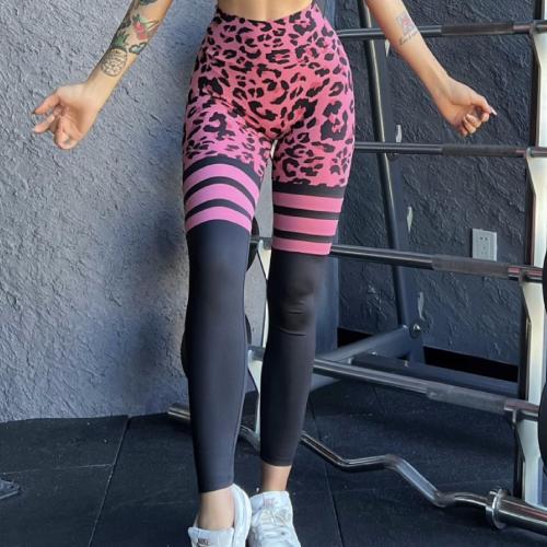 Polyamide High Waist Women Yoga Pants & skinny & breathable leopard PC