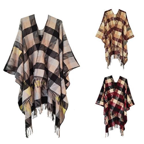 Acrylic Tassels Women Scarf can be use as shawl & thermal printed plaid PC