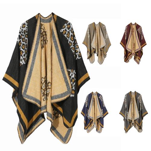 Acrylic & Polyester Women Scarf can be use as shawl & thicken & thermal printed leopard PC