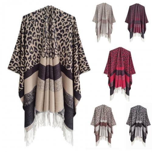 Polyester Tassels Women Scarf can be use as shawl & thicken & thermal printed leopard PC