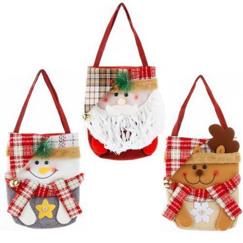 Lin & Flannelette & Tissu collé adhésif Sac cadeau de Noël pièce
