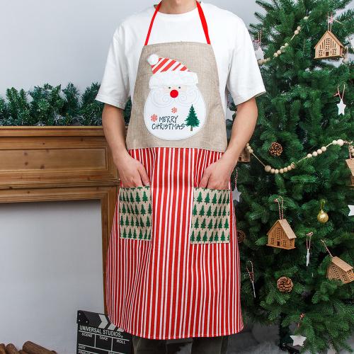 Linen & Adhesive Bonded Fabric Antifouling Aprons christmas design PC