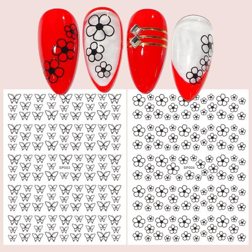 Stickers Creative Nail Decal for women black PC