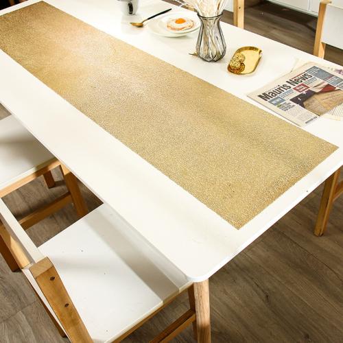 PVC thermostability Table Runner for home decoration & hollow Solid gold PC
