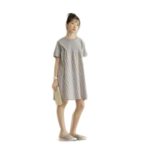 Coton Robe d’une seule pièce de fille Patchwork Solide gris clair pièce
