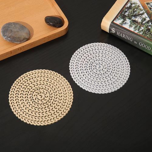 PVC anti-scald Cup Pad for home decoration & anti-skidding gold foil print Solid PC