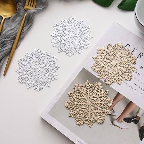 PVC thermostability & anti-scald Cup Pad for home decoration gold foil print Solid PC
