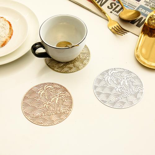 PVC thermostability & anti-scald Cup Pad anti-skidding gold foil print Solid PC