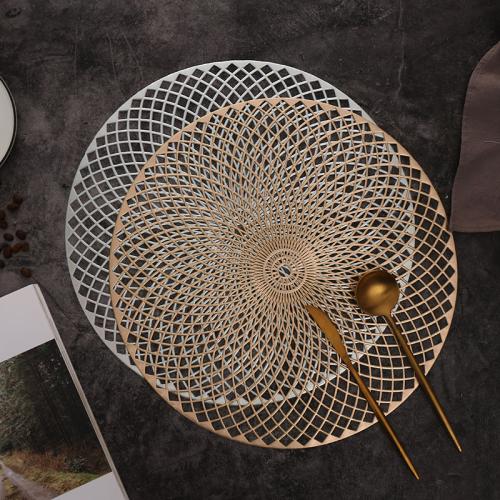 PVC anti-scald Table Mat anti-skidding & hollow gold foil print Solid PC