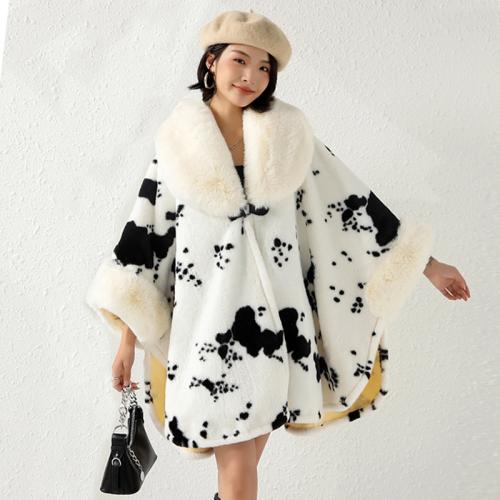 Pluche & Acryl & Polyester Mantel Poncho Afgedrukt ander keuzepatroon meer kleuren naar keuze : stuk