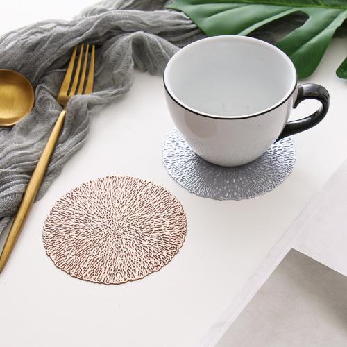 PVC thermostability Cup Pad anti-skidding & hollow gold foil print Solid PC