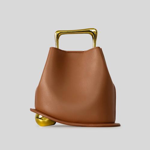 PU Leather Bucket Bag Handbag soft surface & attached with hanging strap Synthetic Leather Solid PC